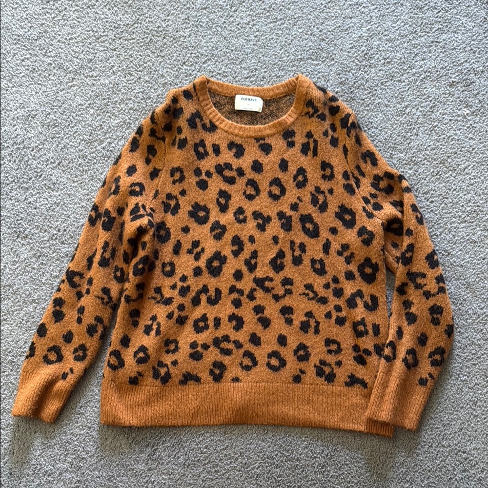 Old Navy Leopard Print Sweater - Brown and Black